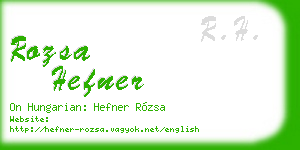 rozsa hefner business card