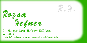 rozsa hefner business card